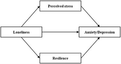 Chinese elderly migrants' loneliness, anxiety and depressive symptoms: The mediation effect of perceived stress and resilience